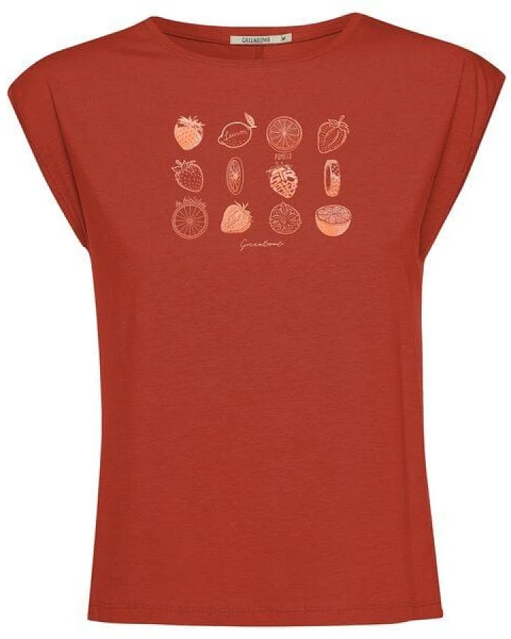 GREENBOMB Print T-Shirt Bike Strawberry Timid