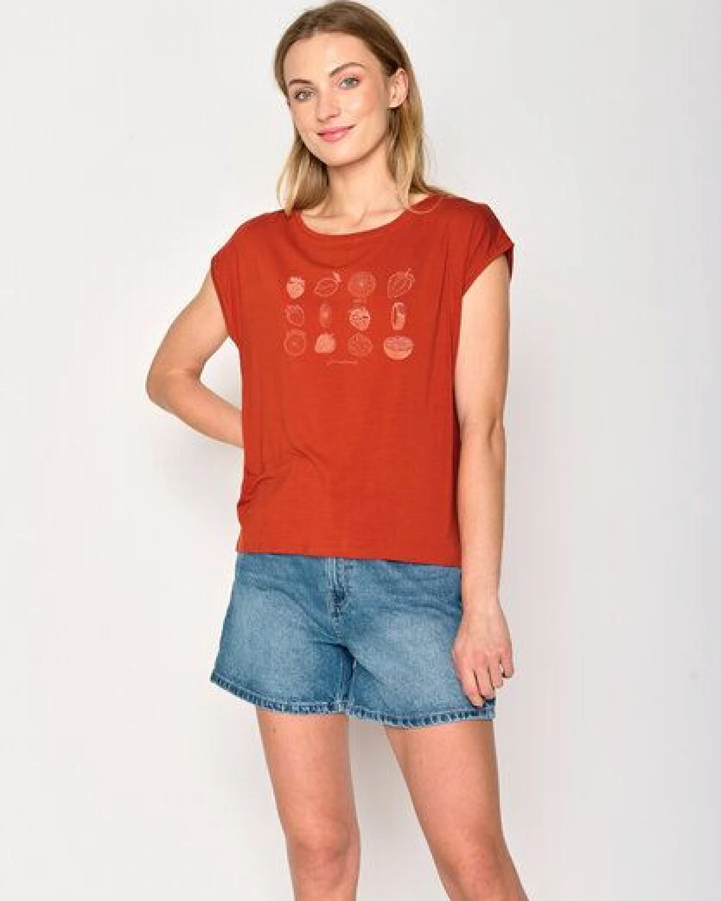 GREENBOMB Print T-Shirt Bike Strawberry Timid – Ansicht 2