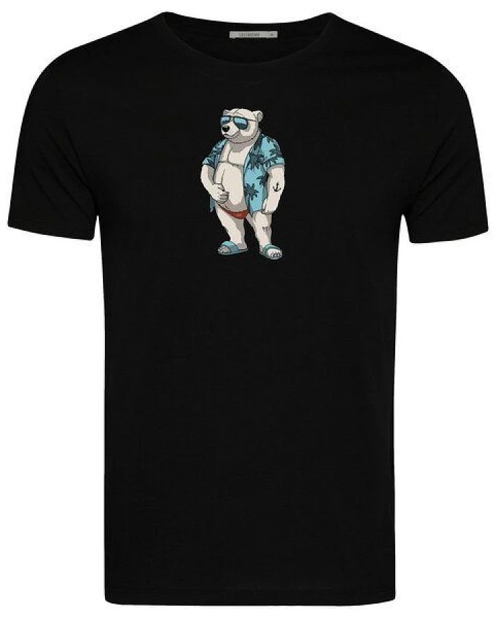 GREENBOMB Print T-Shirt Animal Beach Bear Guide