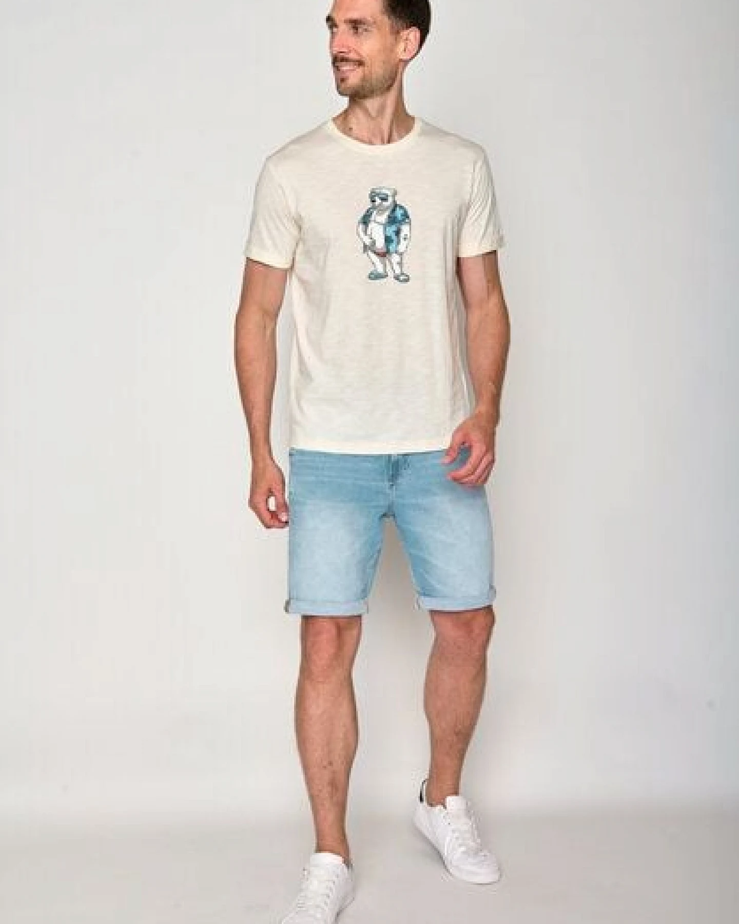 GREENBOMB Print T-Shirt Animal Beach Bear Guide – Ansicht 4