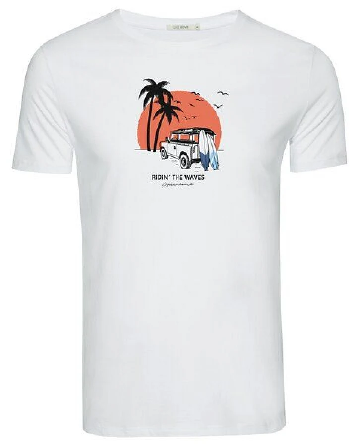 GREENBOMB Print T-Shirt Nature Car Surf Guide