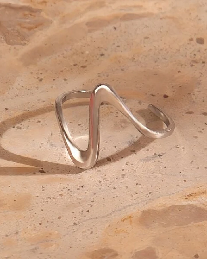 Größenverstellbarer LONG WAVE Ring ca. Ø 17 - 19mm von Elektropulli