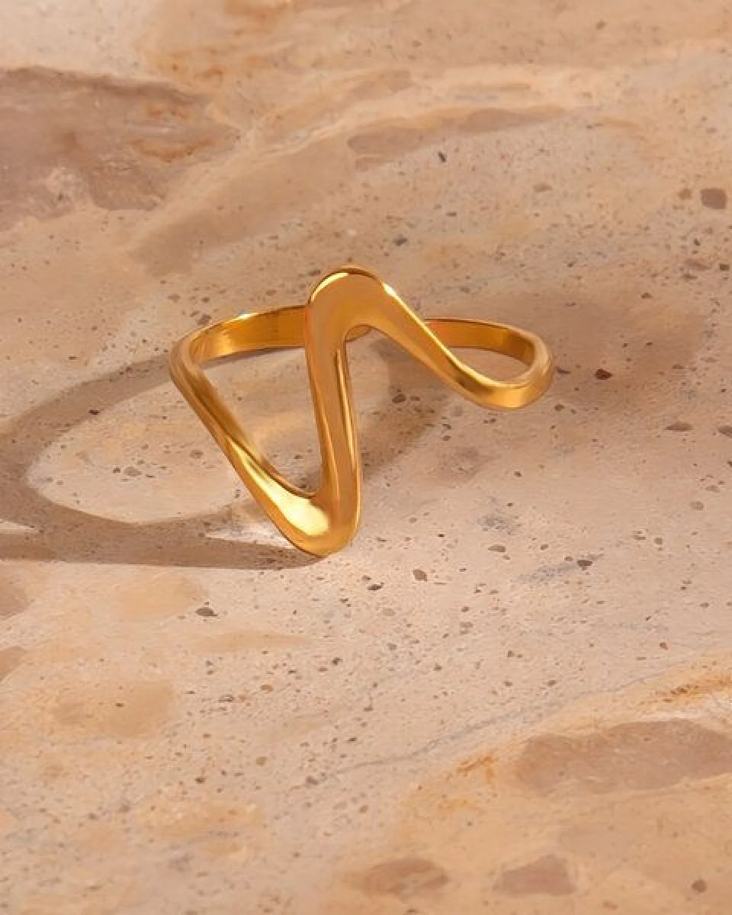 Größenverstellbarer LONG WAVE Ring ca. Ø 17 - 19mm von Elektropulli – Ansicht 3