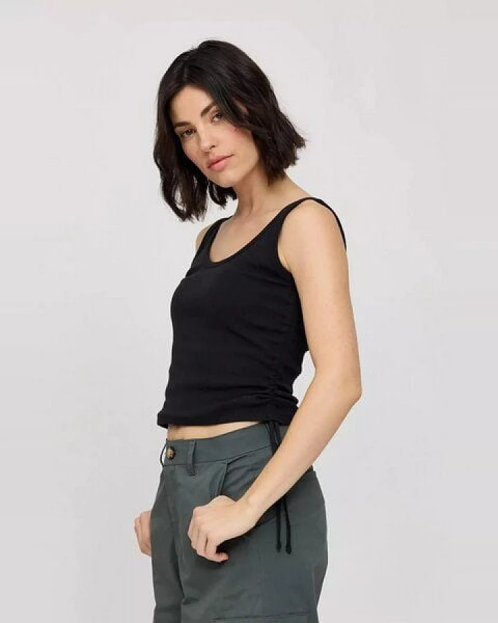 Mazine Ribbed Tank Top w Gathering - aus Biobaumwolle