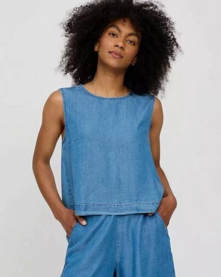Mazine Top im Denim Look - aus Lyocell