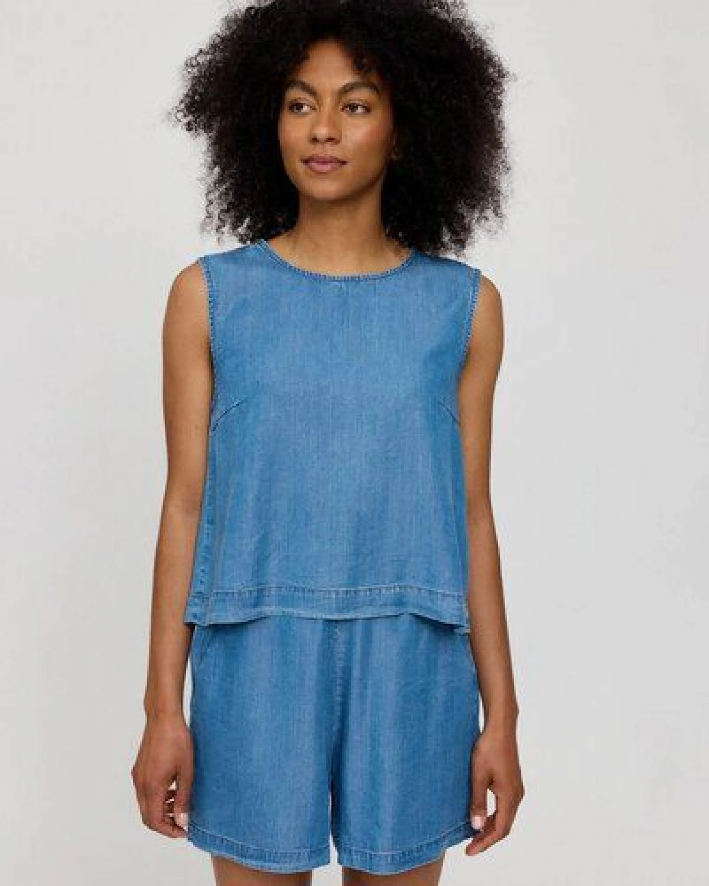 Mazine Top im Denim Look - aus Lyocell – Ansicht 2