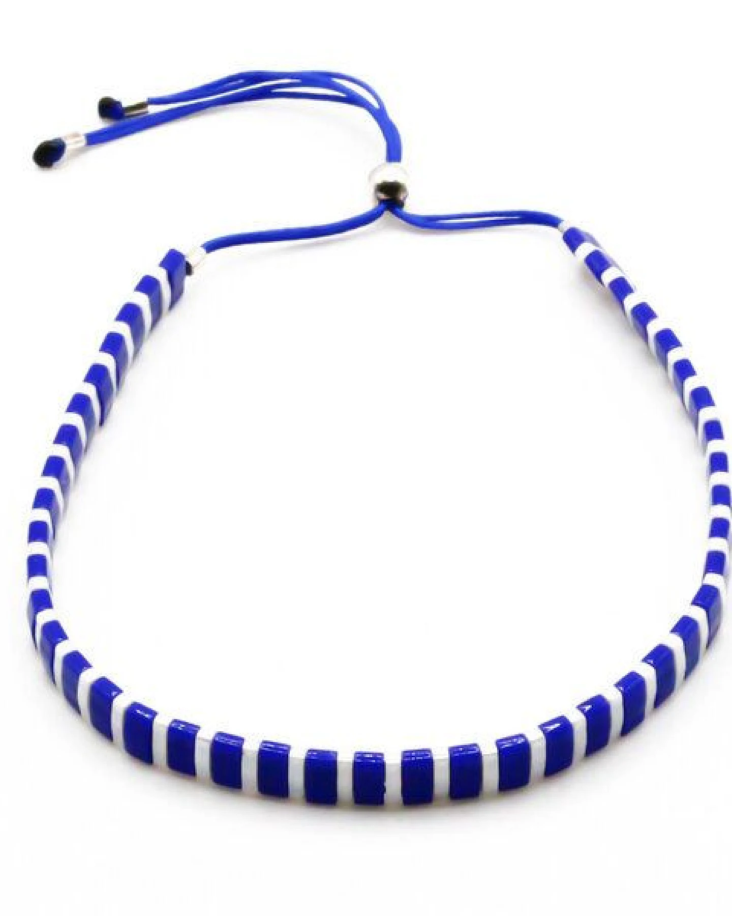 juni Gestreiftes Perlenarmband "Coco" rouge und bleu im Breton Stil - in rot oder blau – Ansicht 3