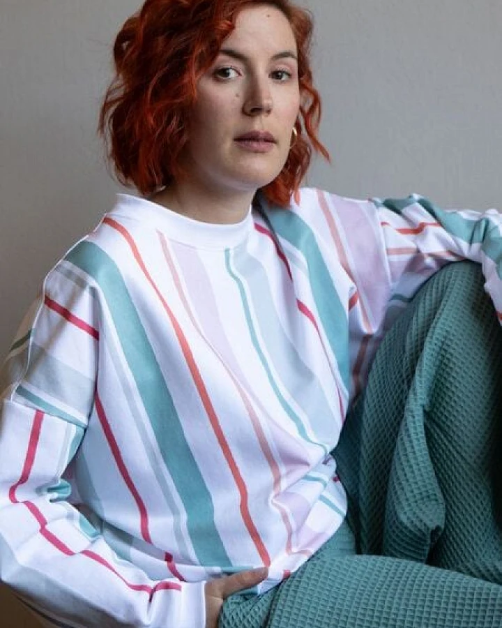 Ecostories Oversized Sweatshirt Stripes