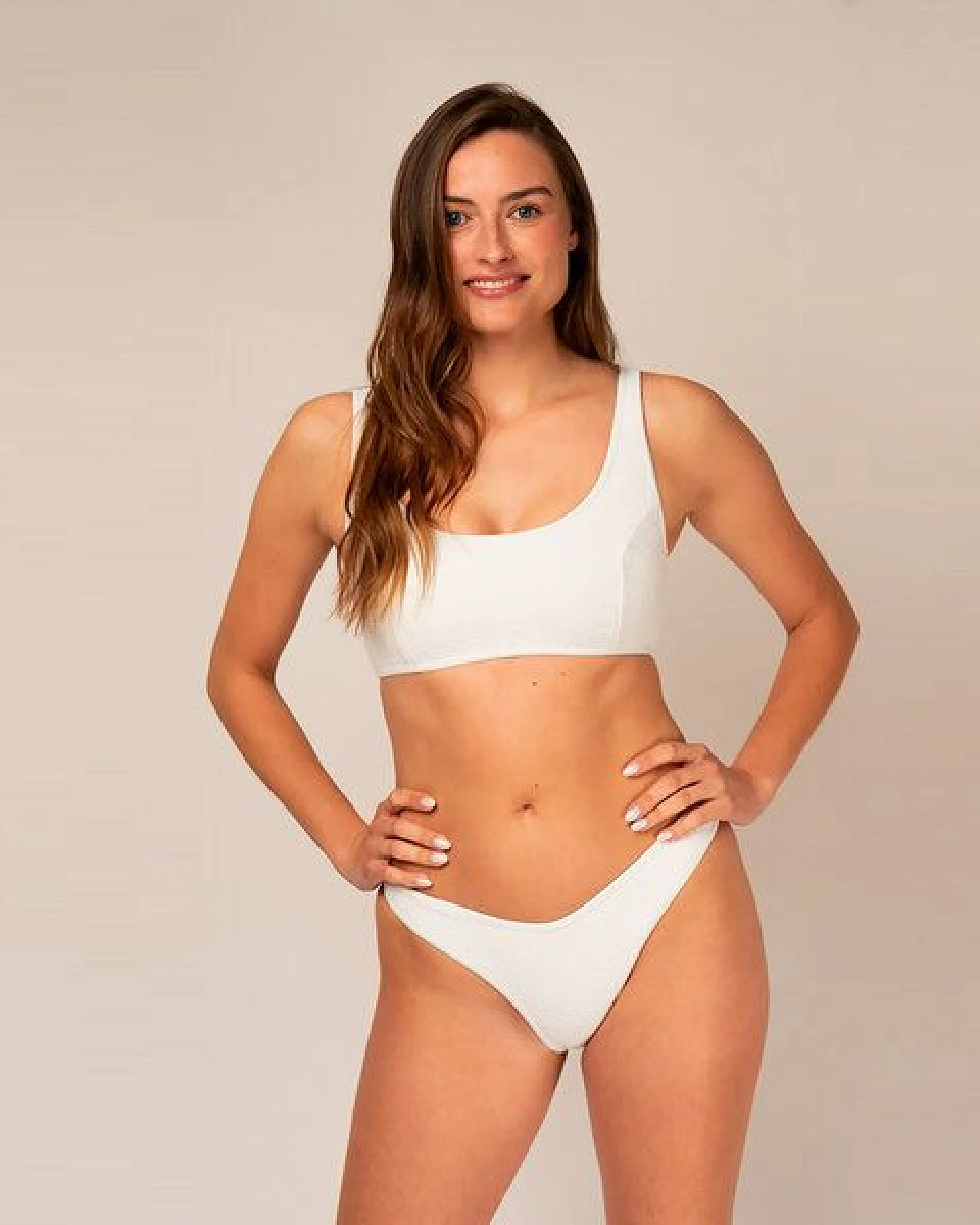 Woodlike Ocean Contour Cheeky Bikini Pant - wendebar weiß / rose brown / lila – Ansicht 2
