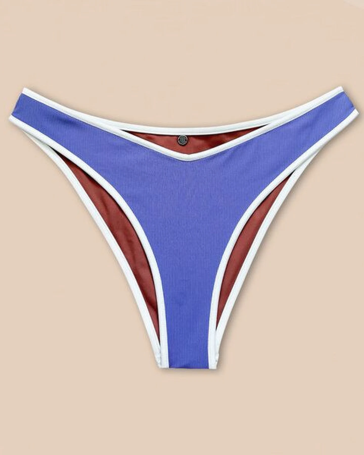 Woodlike Ocean Contour Cheeky Bikini Pant - wendebar weiß / rose brown / lila – Ansicht 4