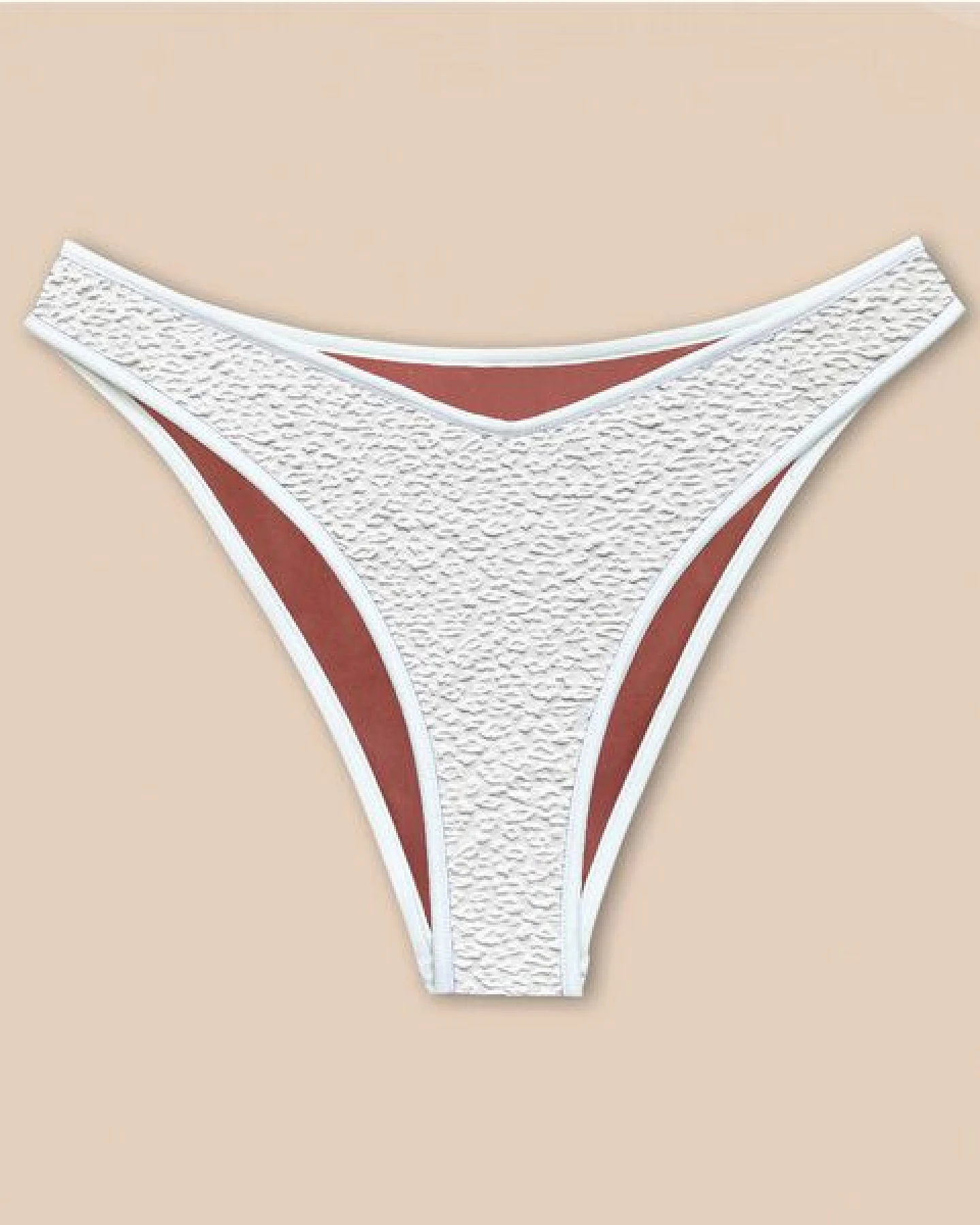 Woodlike Ocean Contour Cheeky Bikini Pant - wendebar weiß / rose brown / lila – Ansicht 4