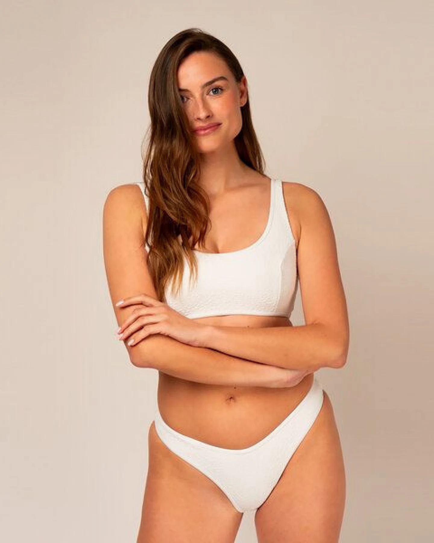 Woodlike Ocean Contour Cheeky Bikini Pant - wendebar weiß / rose brown / lila – Ansicht 2
