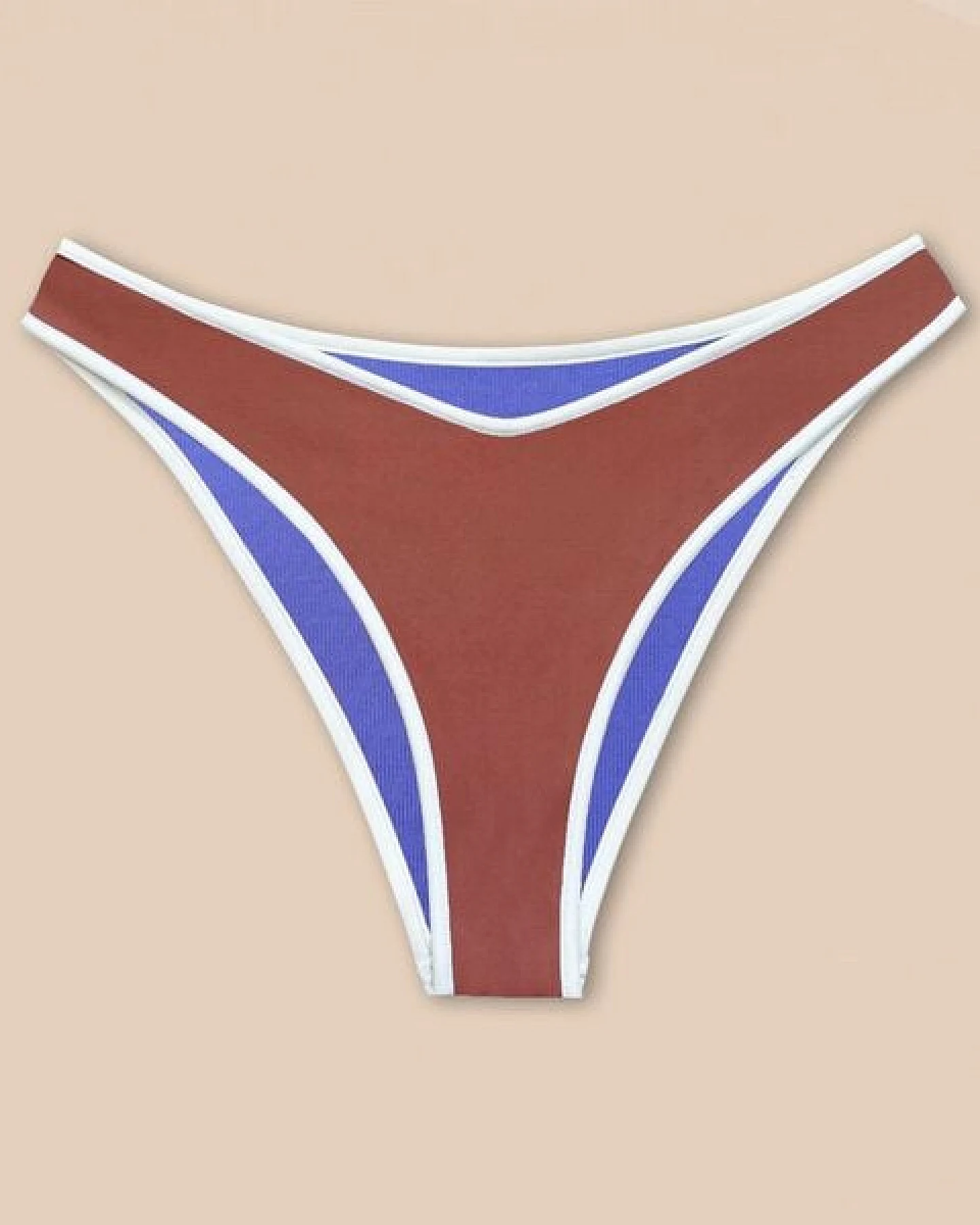 Woodlike Ocean Contour Cheeky Bikini Pant - wendebar weiß / rose brown / lila – Ansicht 4