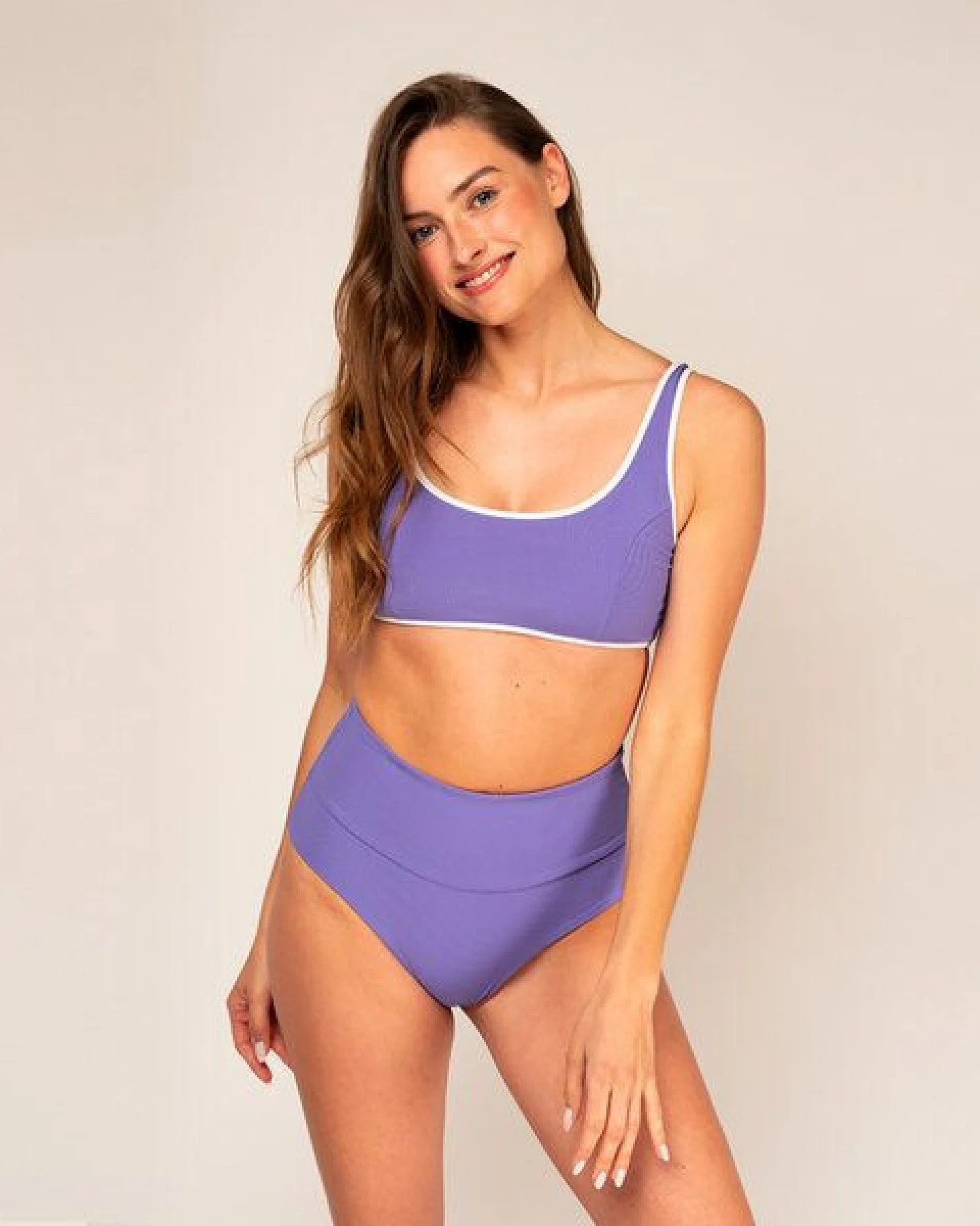 Woodlike Ocean Allie Bikini Top - wendebar white / rose brown / lila – Ansicht 2