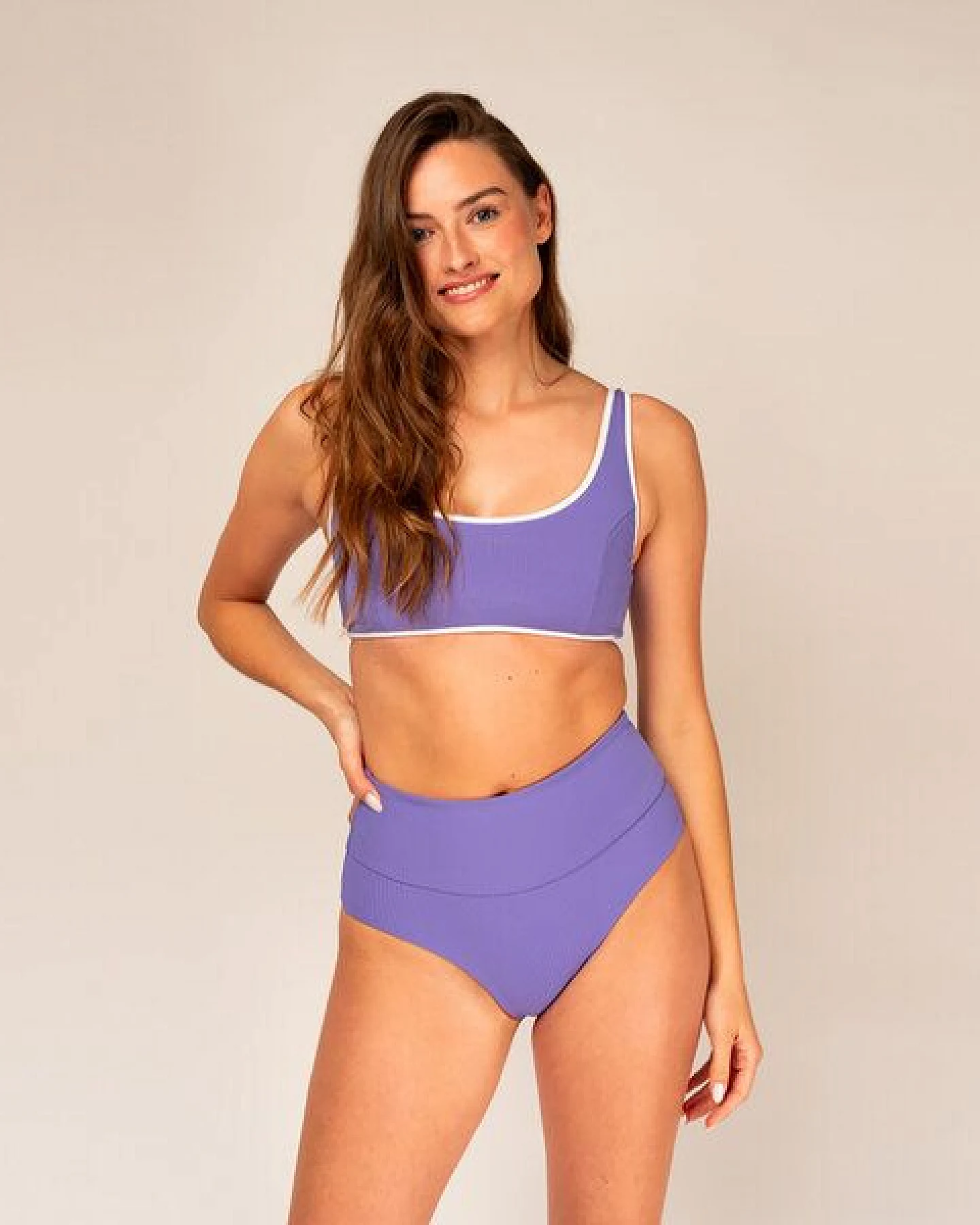 Woodlike Ocean Allie Bikini Top - wendebar white / rose brown / lila – Ansicht 2