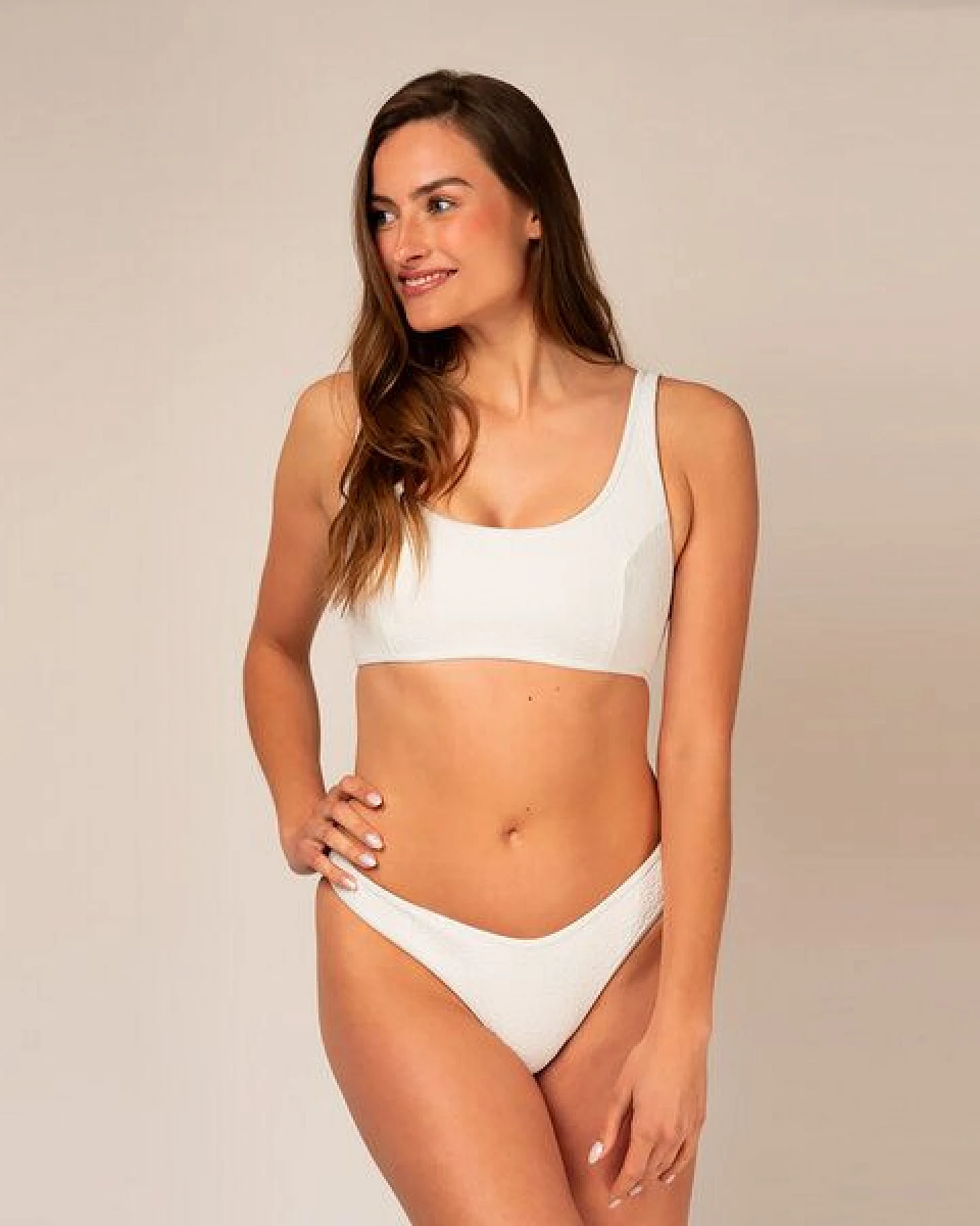 Woodlike Ocean Allie Bikini Top - wendebar white / rose brown / lila – Ansicht 2