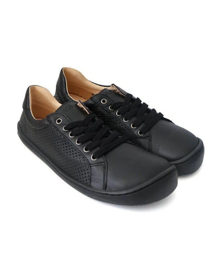 POLOLO Plus perforierter Barfuß Sneaker für Erwachsene, chromfrei gegerbtes Leder
