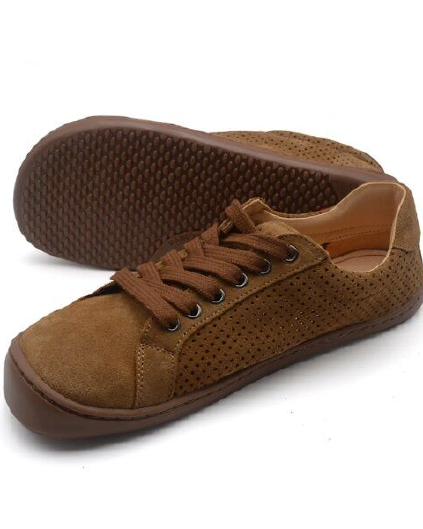 POLOLO Plus perforierter Barfuß Sneaker für Erwachsene, chromfrei gegerbtes Leder – Ansicht 3