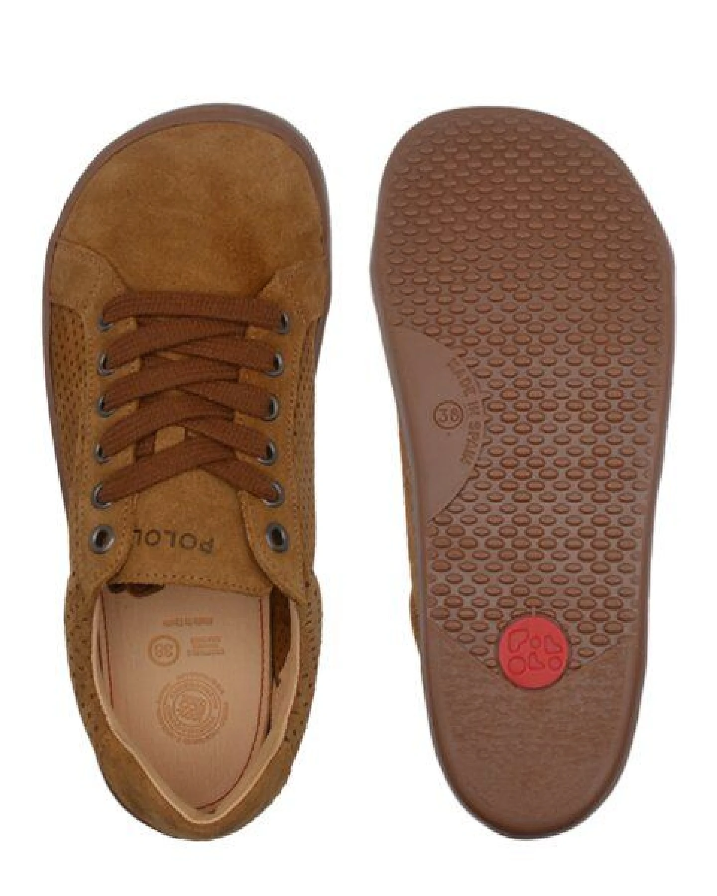 POLOLO Plus perforierter Barfuß Sneaker für Erwachsene, chromfrei gegerbtes Leder – Ansicht 2