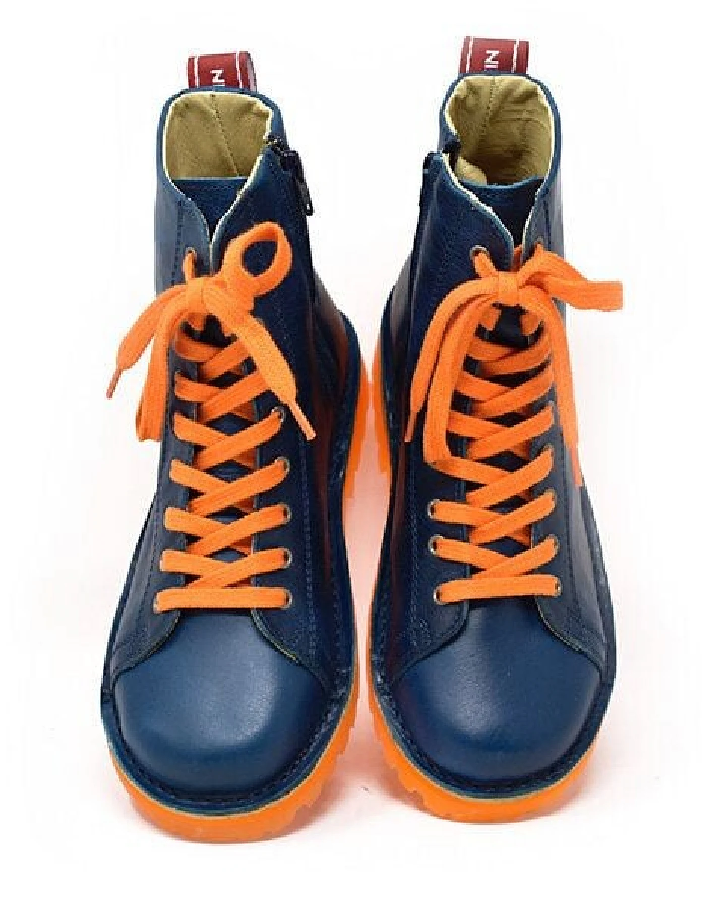 Grünbein Shoes Schnürboots Noa II lose Einlage blau-orange – Ansicht 3