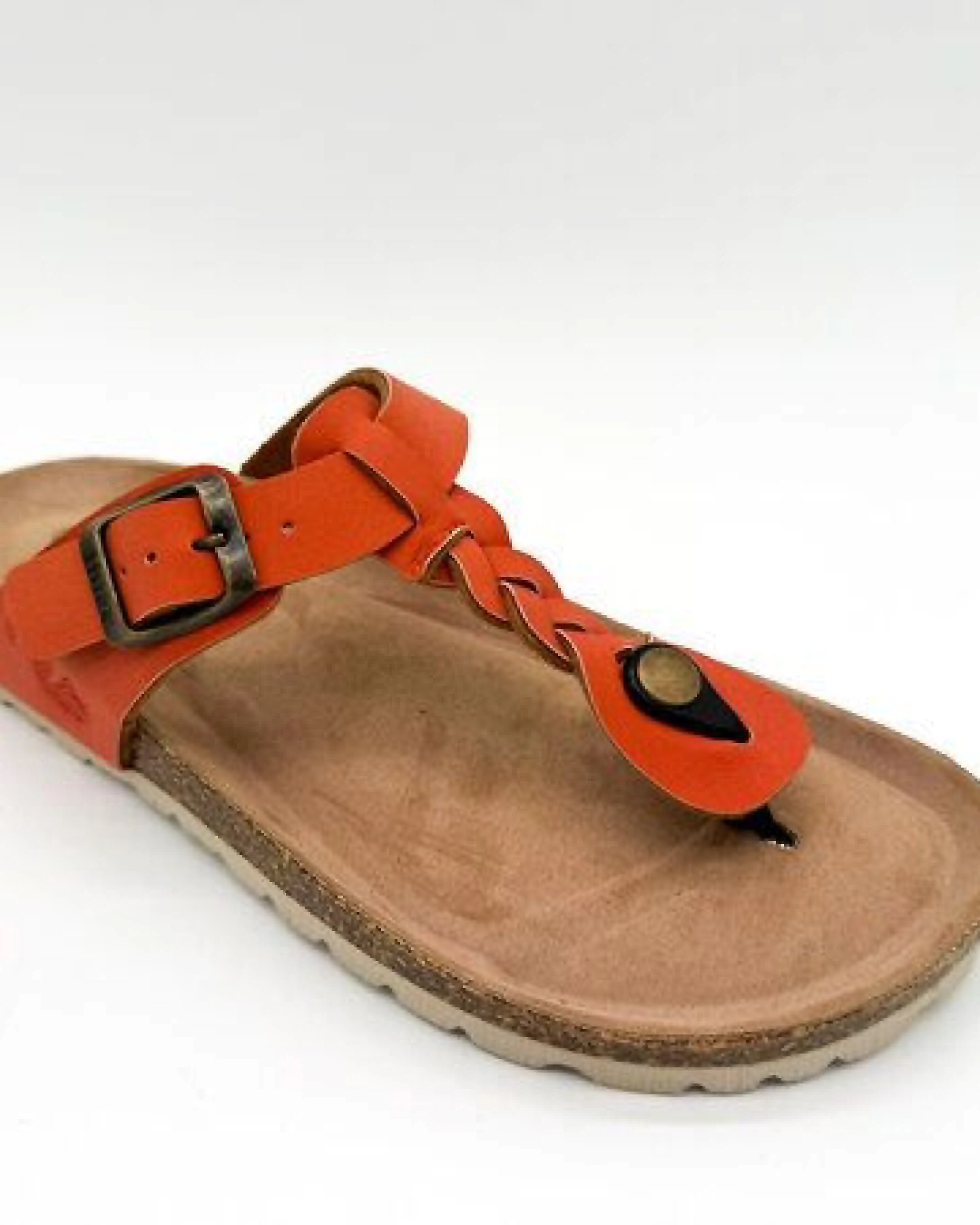 Vegane thies ® Eco Thong Braid Sandale aus rec. PET mit Kork-Tieffussbett – Ansicht 3