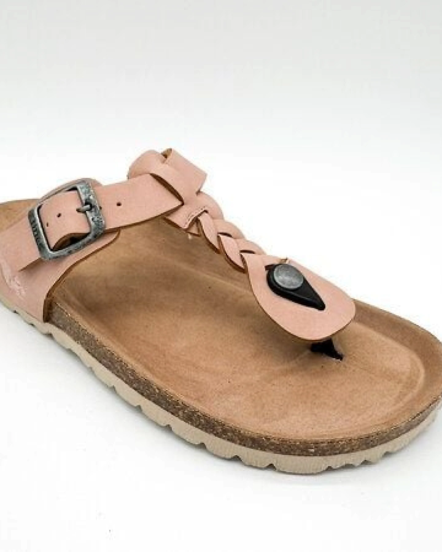 Vegane thies ® Eco Thong Braid Sandale aus rec. PET mit Kork-Tieffussbett – Ansicht 3