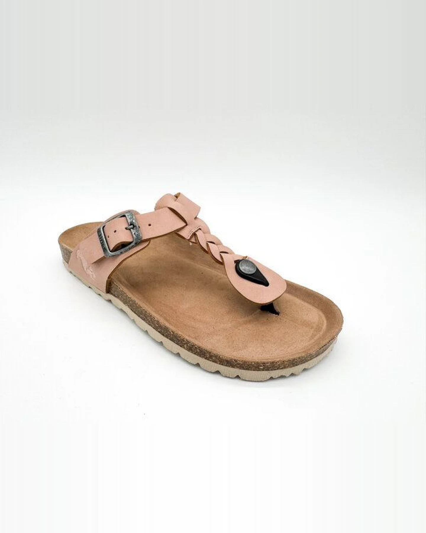 Vegane thies ® Eco Thong Braid Sandale aus rec. PET mit Kork-Tieffussbett – Ansicht 3
