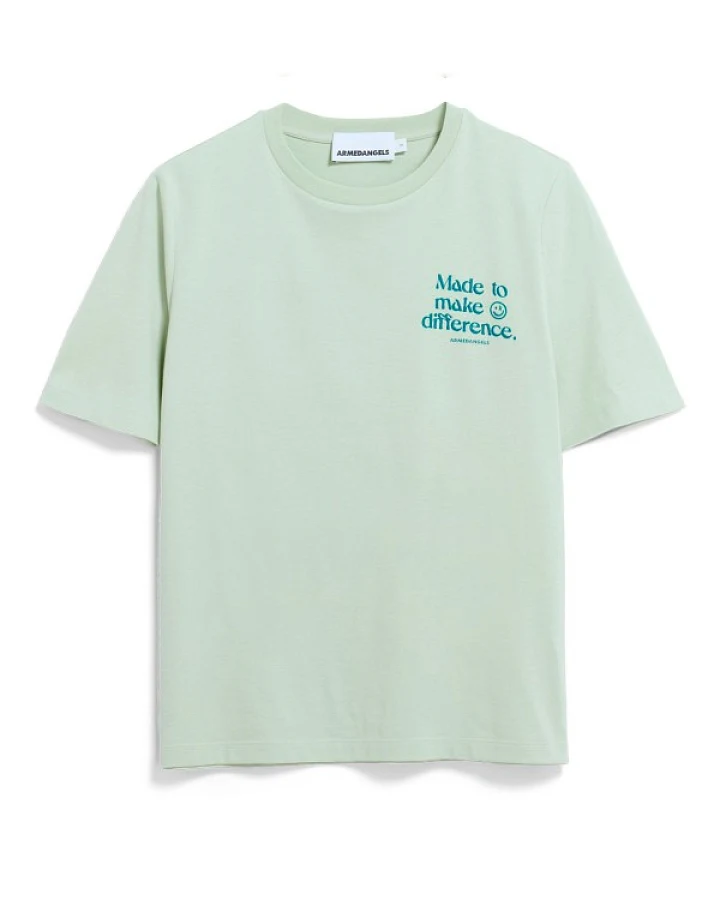 ARMEDANGELS - Women's Lualaa Embro - T-Shirt Gr XXL grau/grün
