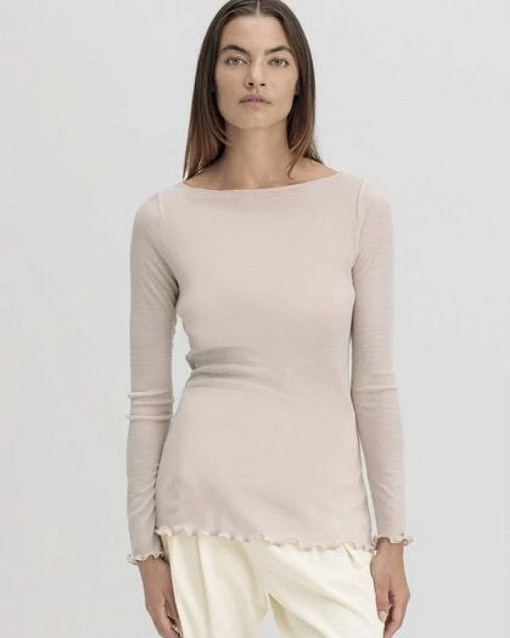 hessnatur Longsleeve Fitted WARM TOUCH aus Bio-Schurwolle und TENCEL Lyocell
