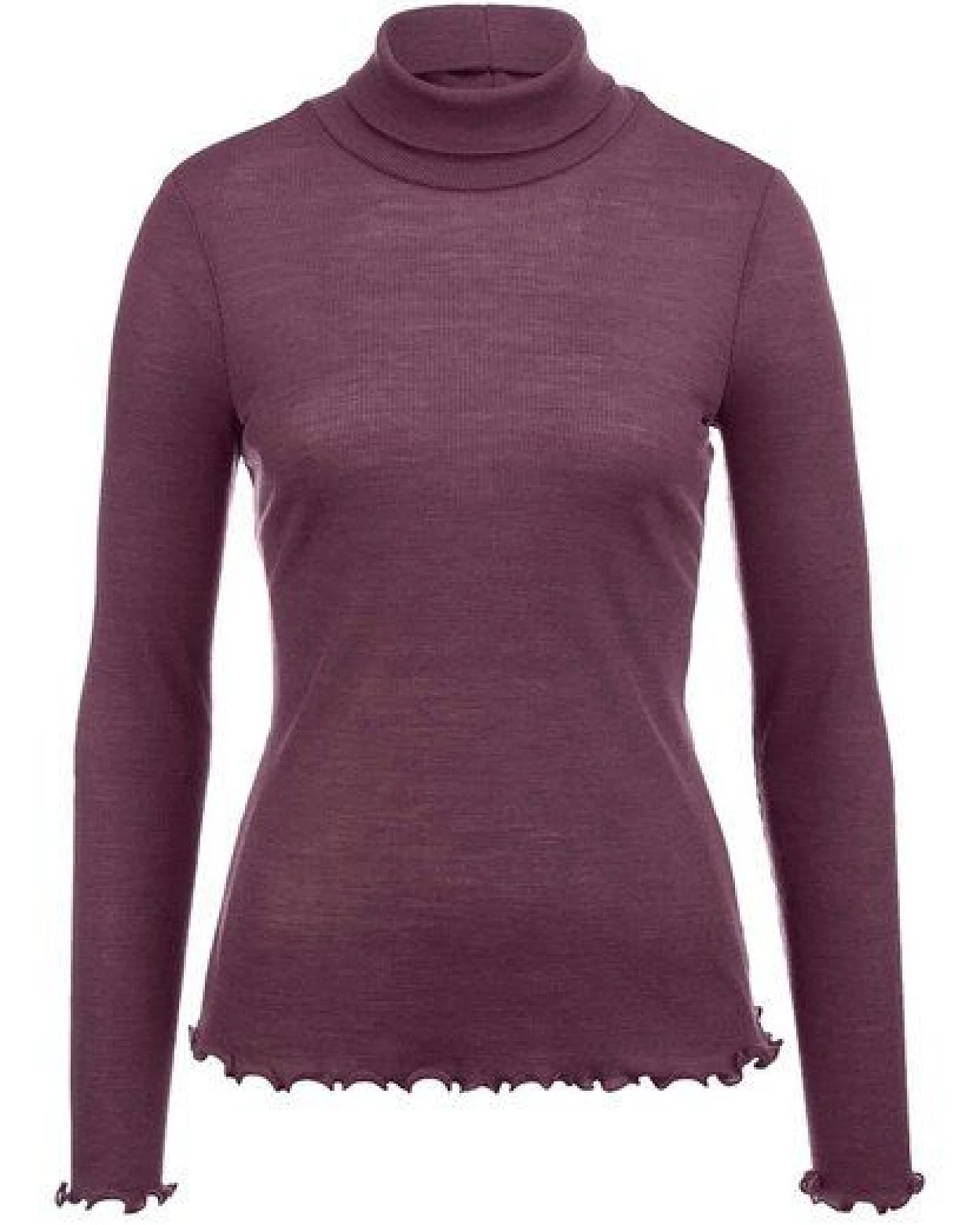hessnatur Longsleeve mit Rollkragen Fitted WARM TOUCH aus Bio-Merinowolle und TENCEL Lyocell – Ansicht 3