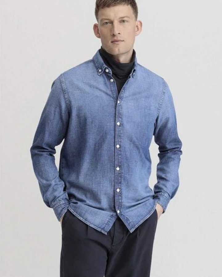 hessnatur Jeans Hemd Regular aus reinem Bio-Denim