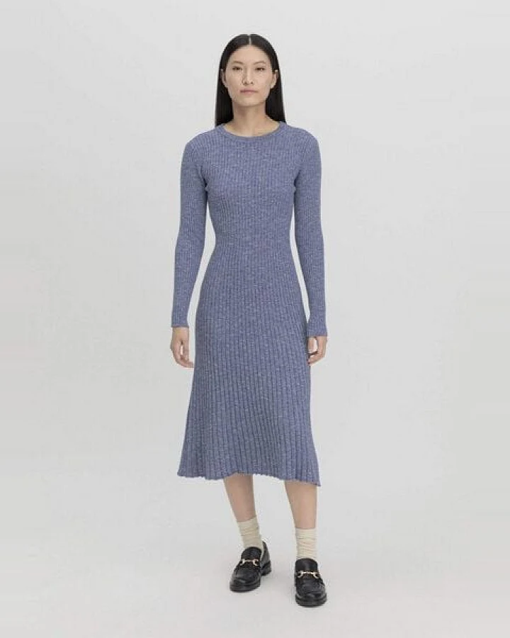 hessnatur Strickkleid Midi Slim aus reiner Bio-Baumwolle