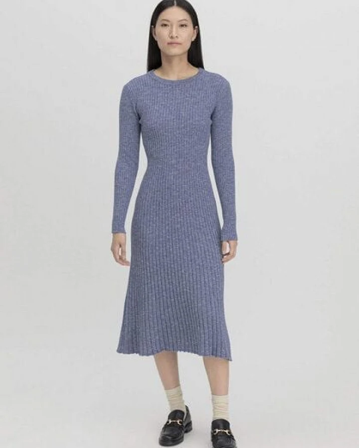 hessnatur Strickkleid Midi Slim aus reiner Bio-Baumwolle