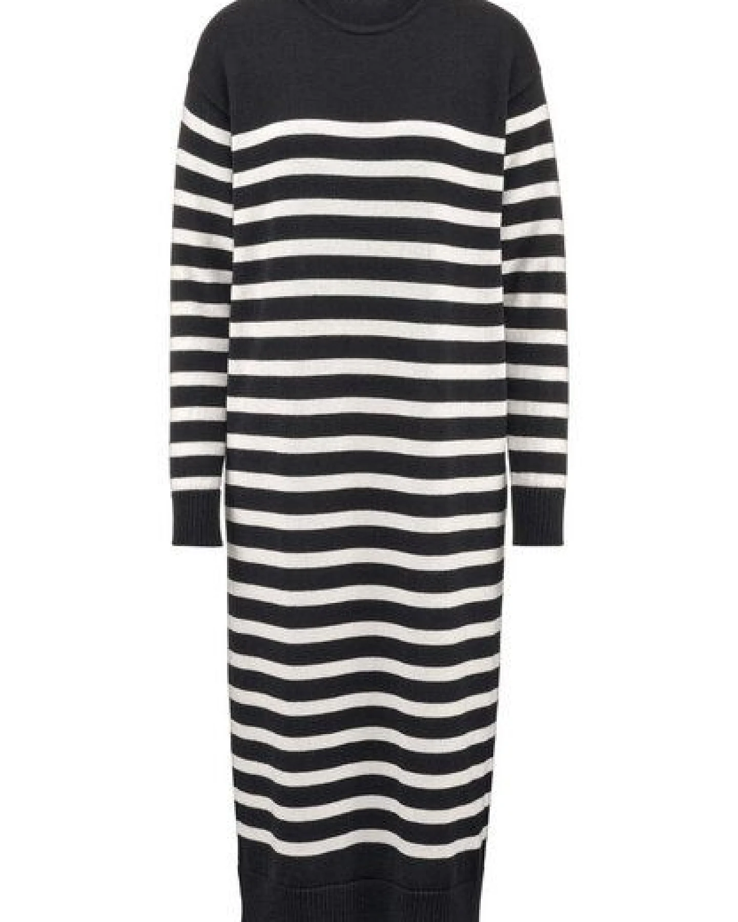 hessnatur Strickkleid Streifen Midi Relaxed aus reiner Bio-Baumwolle und weicher Schurwolle – Ansicht 3
