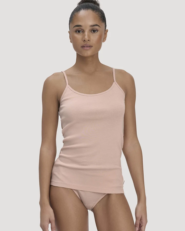hessnatur Damen Spaghetti-Top im 2er-Pack PURE COTTON aus Bio-Baumwolle - rosa - Größe 44