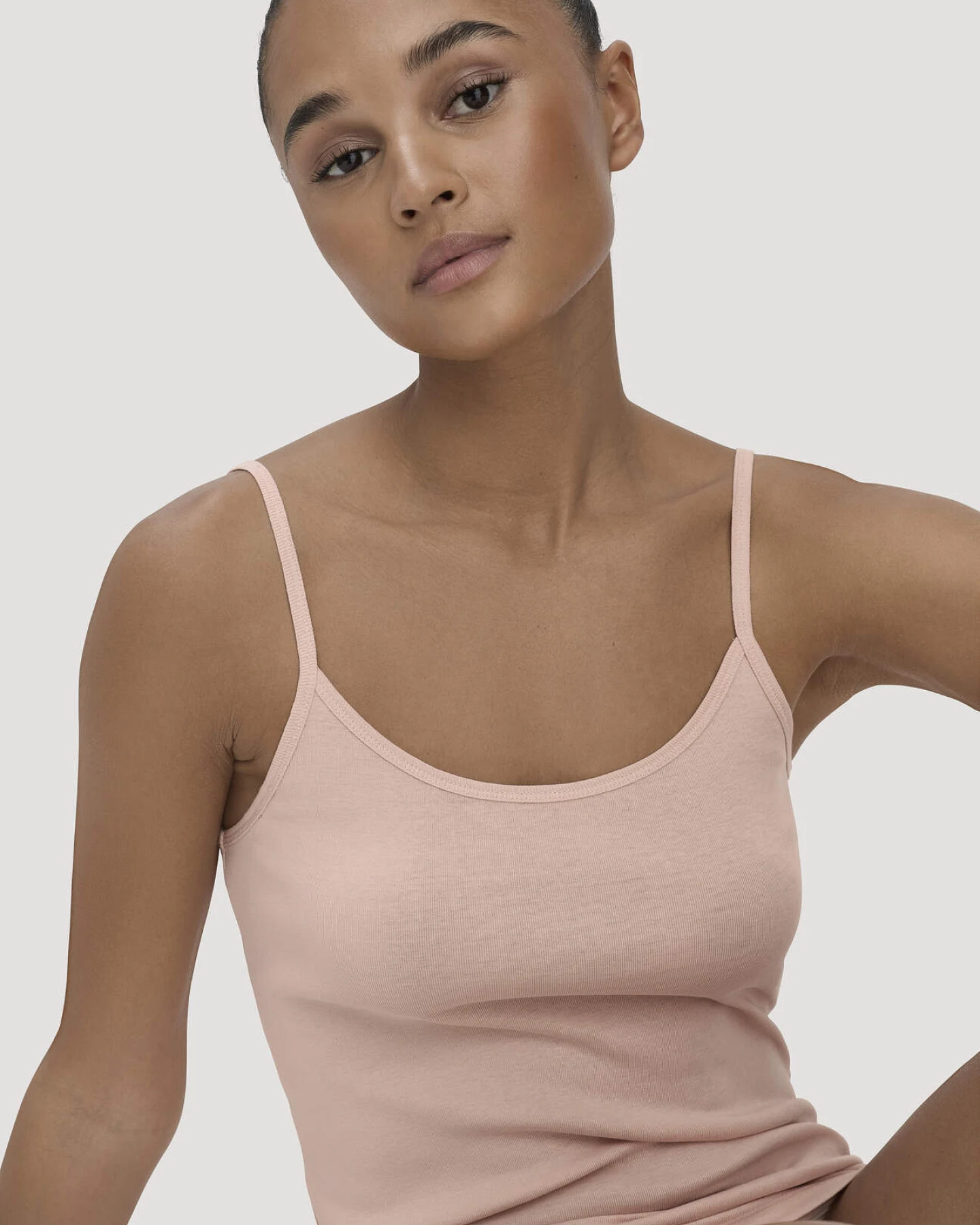 hessnatur Damen Spaghetti-Top im 2er-Pack PURE COTTON aus Bio-Baumwolle - rosa - Größe 48 – Ansicht 3