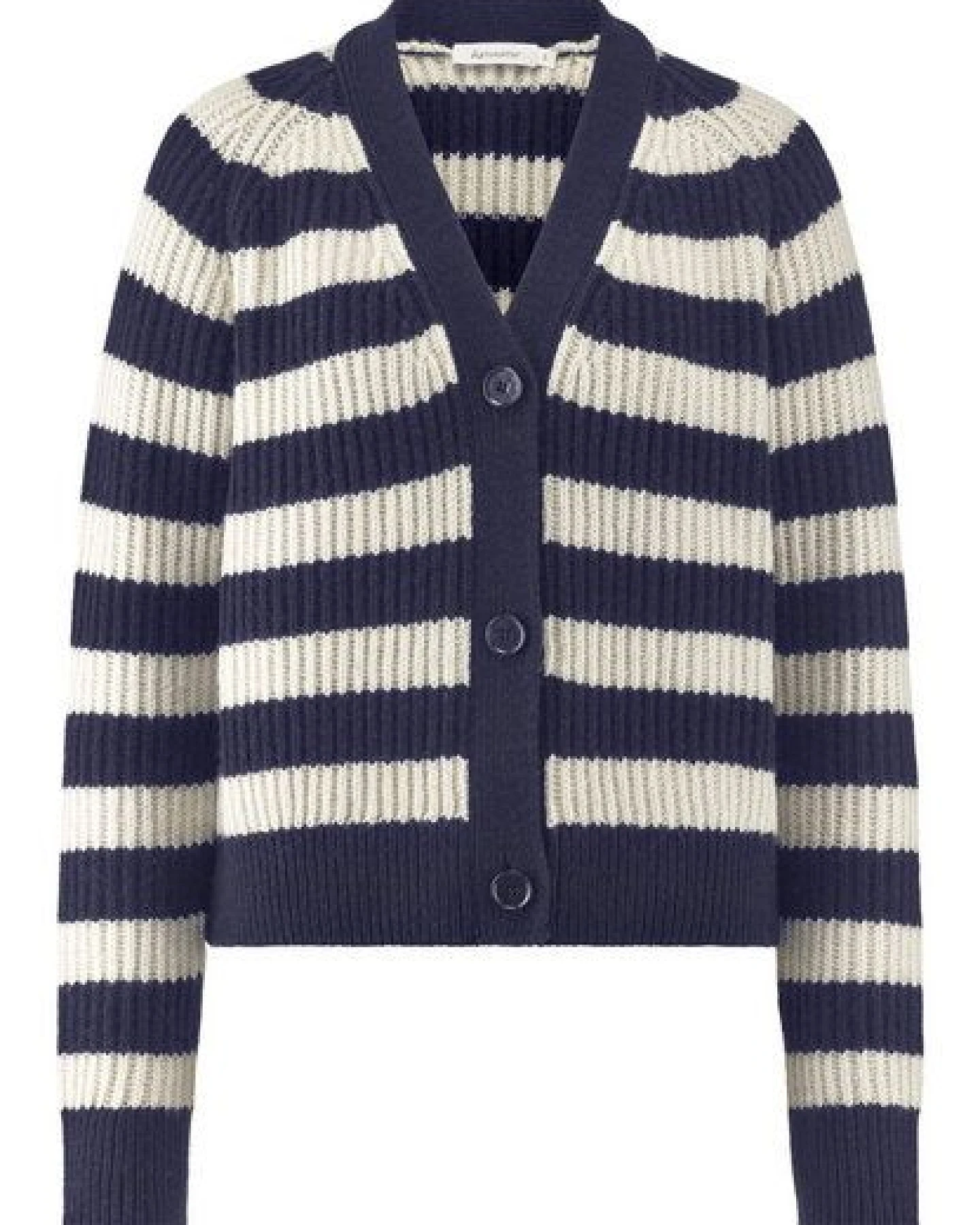 hessnatur Strickjacke Streifen Relaxed aus Bio-Merinowolle mit Bio-Baumwolle – Ansicht 3