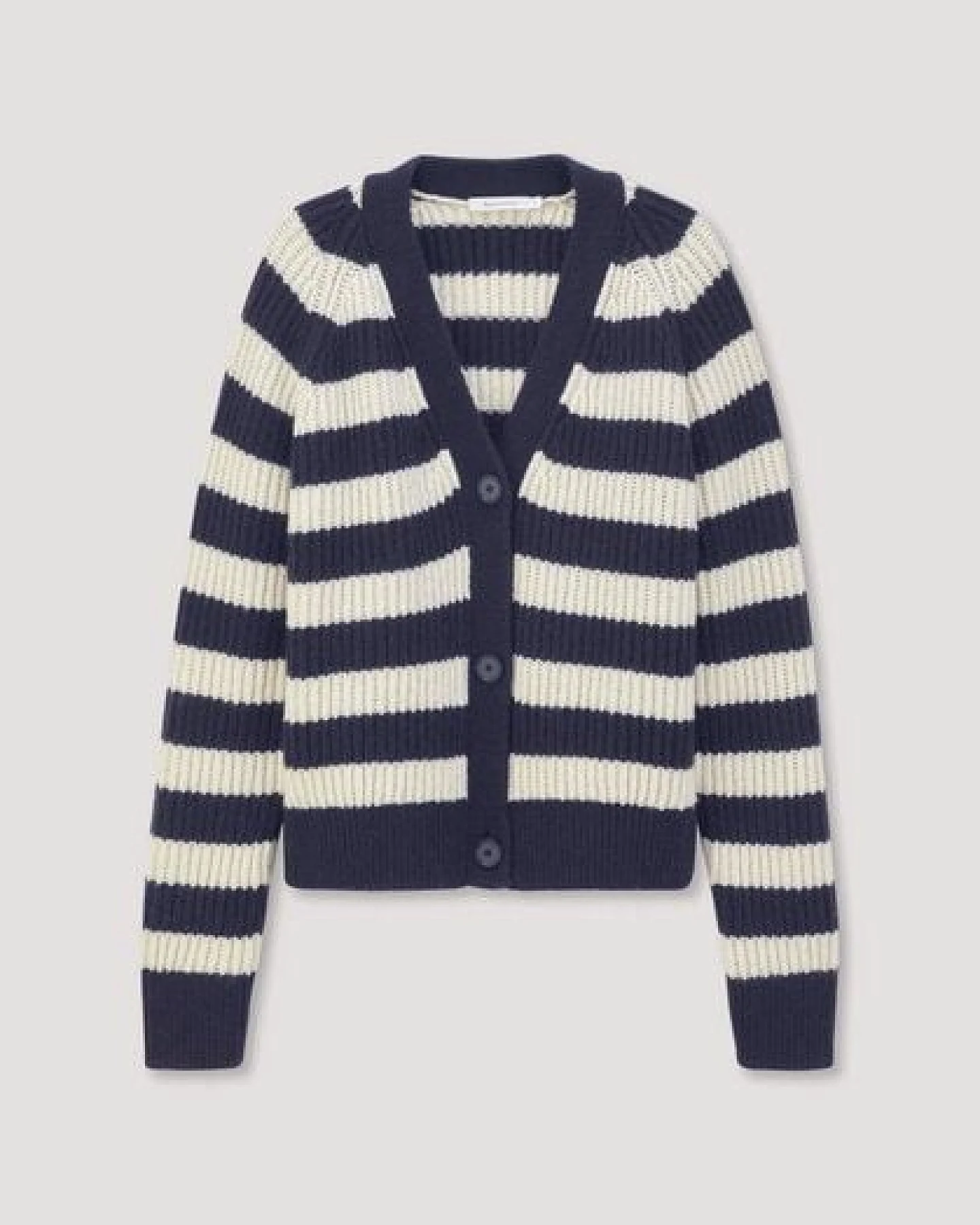 hessnatur Strickjacke Streifen Relaxed aus Bio-Merinowolle mit Bio-Baumwolle – Ansicht 4