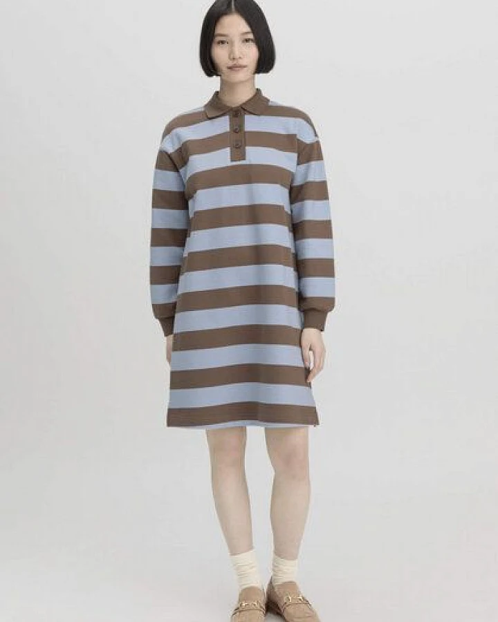 hessnatur Sweat Kleid Streifen Relaxed aus reiner Bio-Baumwolle
