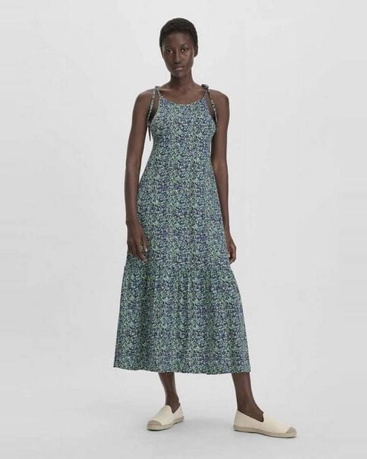 hessnatur Print Jersey Kleid Midi Relaxed aus reiner Bio-Baumwolle