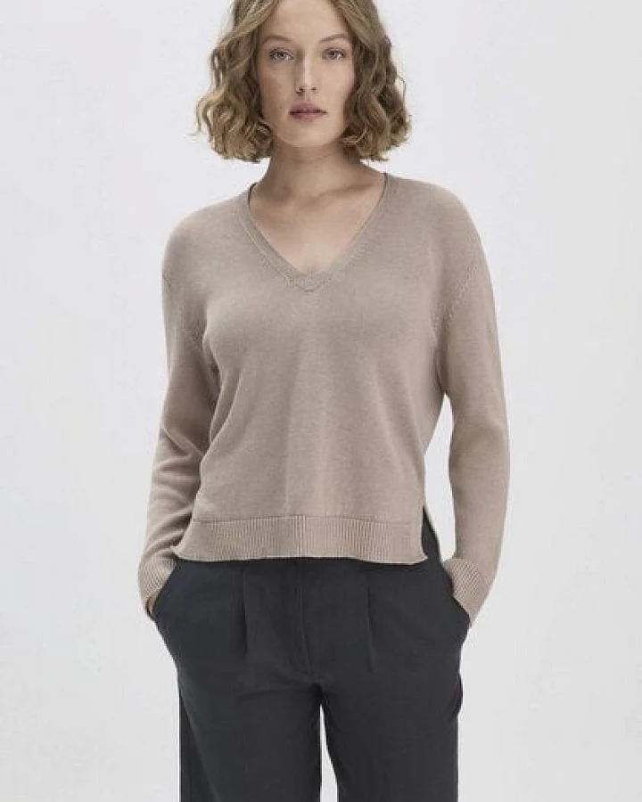 hessnatur Strick Pullover Relaxed aus Bio-Baumwolle mit edlem Leinen