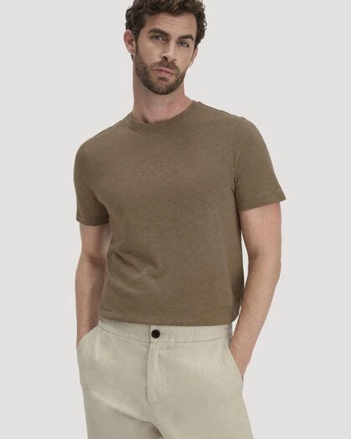 hessnatur T-Shirt Regular aus Bio-Baumwolle und Leinen