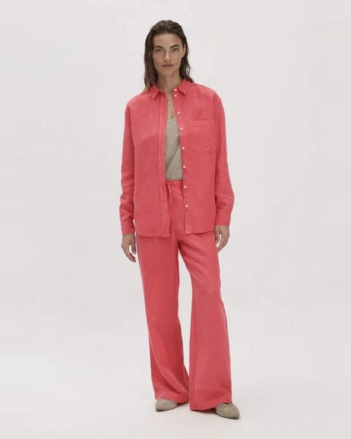 hessnatur Hose Straight Leg Relaxed aus TENCEL Lyocell mit Leinen