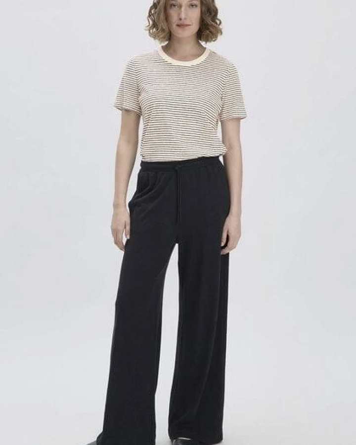hessnatur Jersey Hose Wide Leg Relaxed aus reiner Bio-Baumwolle mit Leinen