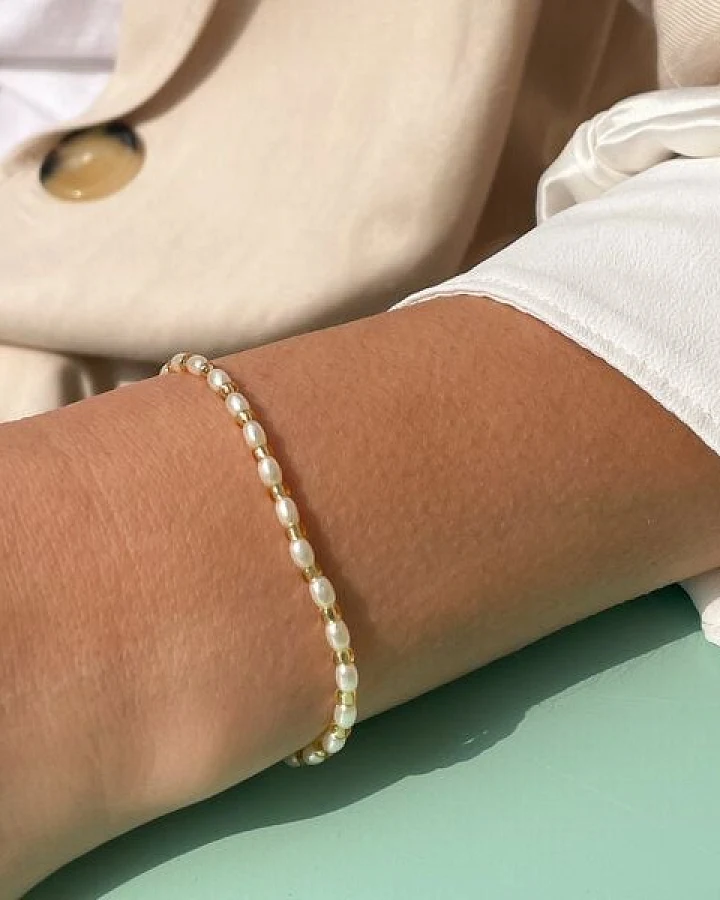 juni Veganes Perlenarmband Tropical Golden