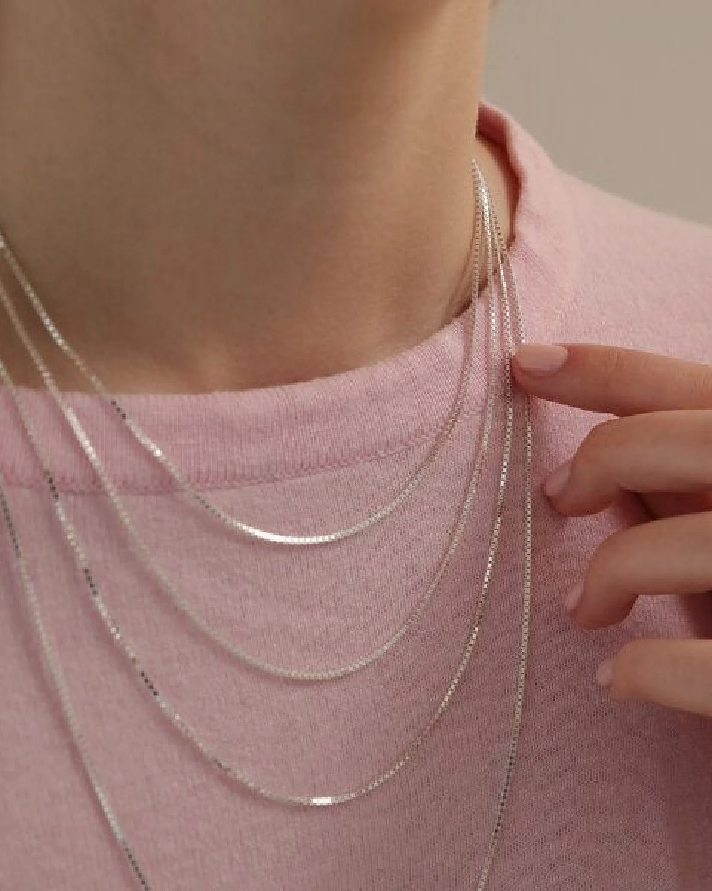BELLYBIRD Jewellery Venezianerkette - eckige Kettenglieder/ Silber/ Silber vergoldet – Ansicht 3