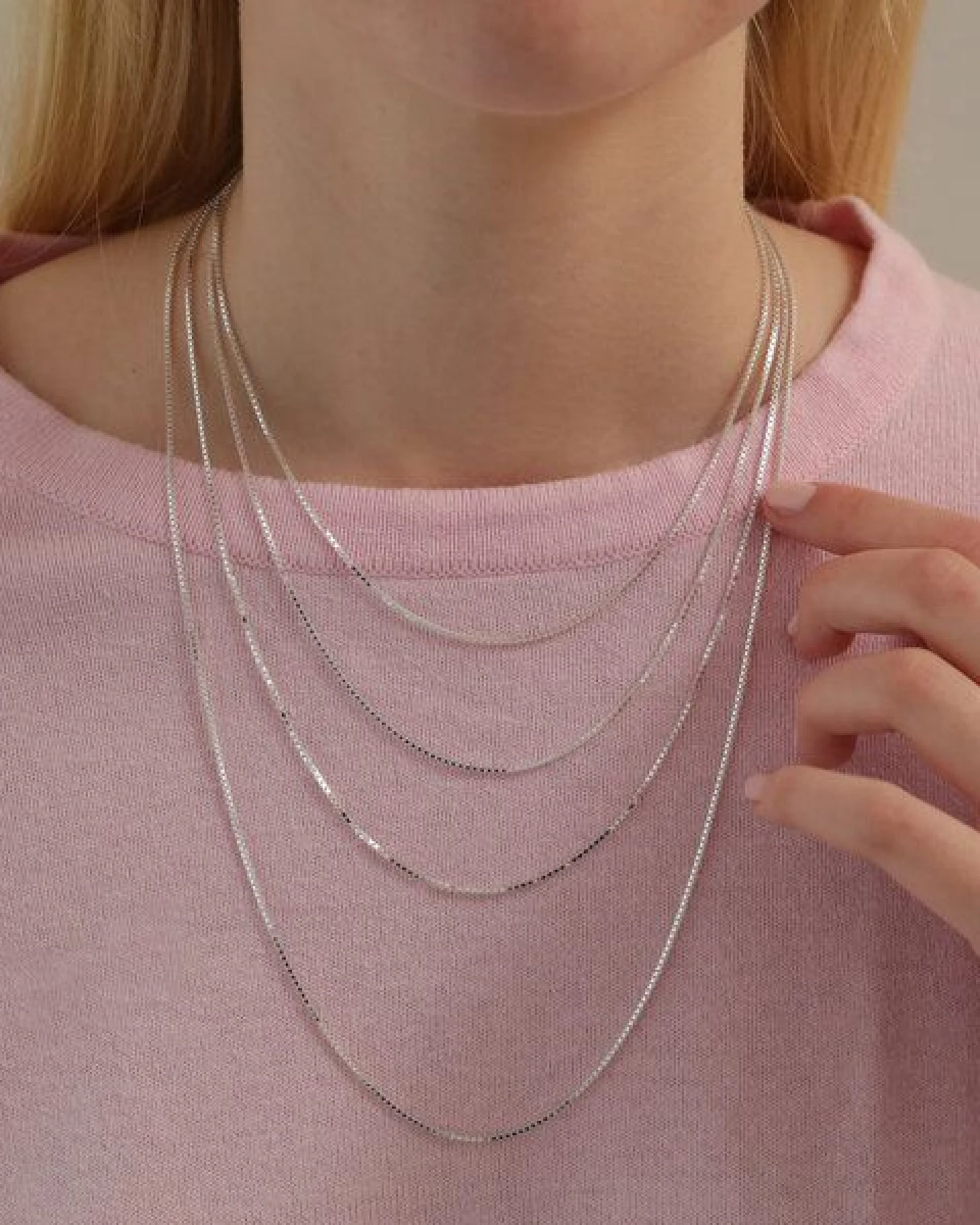 BELLYBIRD Jewellery Venezianerkette - eckige Kettenglieder/ Silber/ Silber vergoldet – Ansicht 4