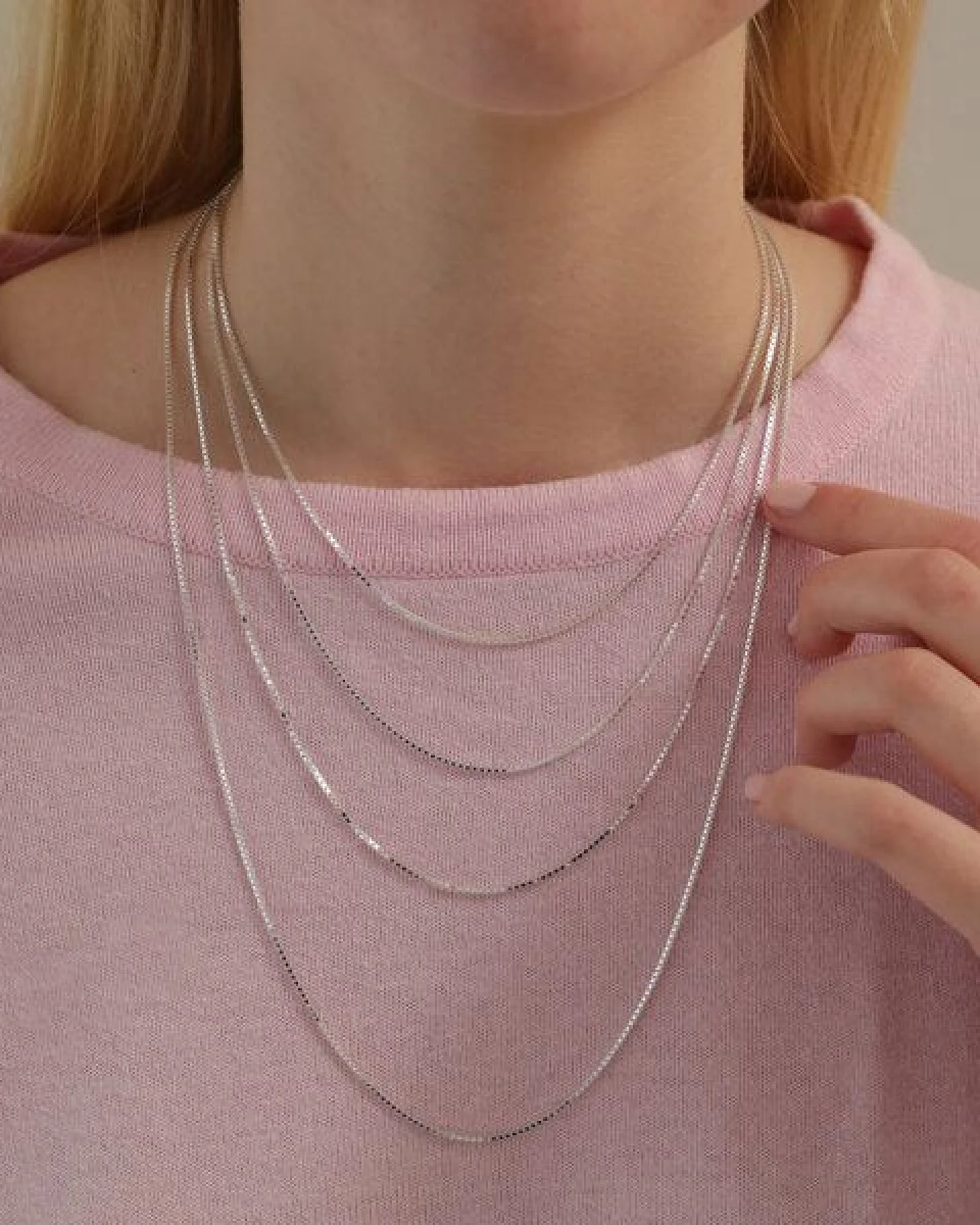 BELLYBIRD Jewellery Venezianerkette - eckige Kettenglieder/ Silber/ Silber vergoldet – Ansicht 4