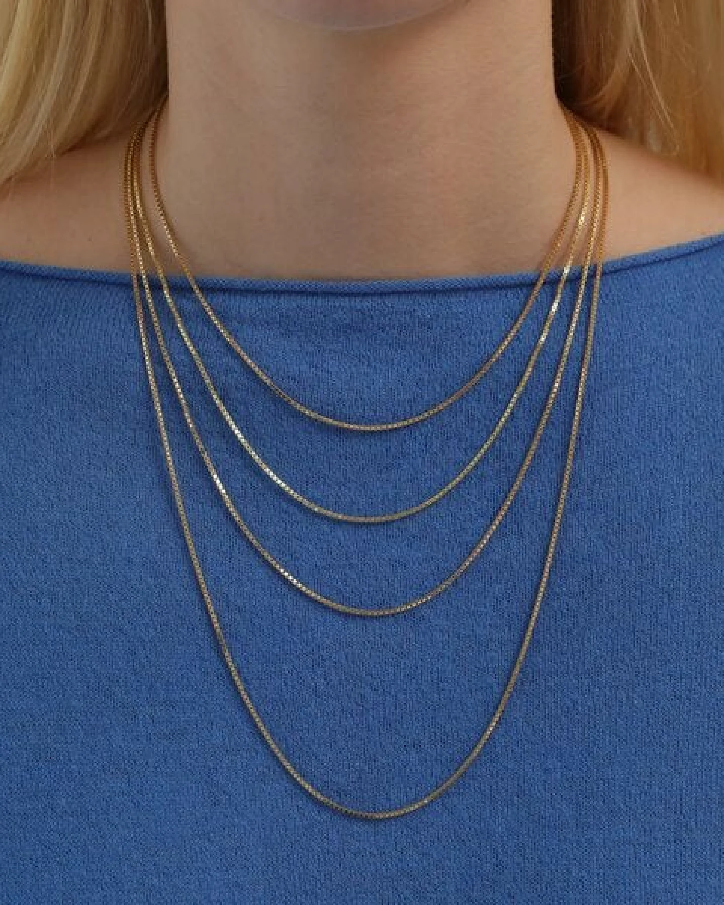 BELLYBIRD Jewellery Venezianerkette - eckige Kettenglieder/ Silber/ Silber vergoldet – Ansicht 2