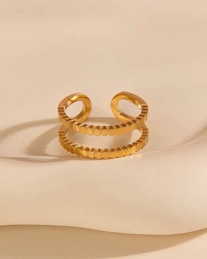 Größenverstellbarer DOTS DOUBLE Ring ca. Ø 17 mm von Elektropulli